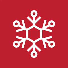 Basic Simple Minimalist Snowflake 13th Style for Christmas. Editable Icon Vector