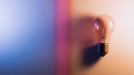 Glowing lightbulb against a gradient backdrop, symbolizing creativity and the spark of innovation. STEM education sheets, designed for teaching materials and concept exploration.