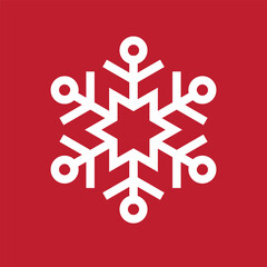 Basic Simple Minimalist Snowflake 14th Style for Christmas. Editable Icon Vector
