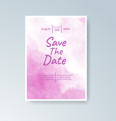 Wedding invitation with abstract splash watercolor