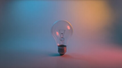 Symbolic lightbulb glowing against a gradient backdrop, representing creativity and inspiration. STEM education sheets.