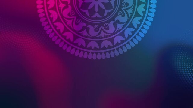 Intricate mandala animation video, circle decoration ornament Decorative Elegant mandala copy space loop Animation video, Rotating Indian mandala video