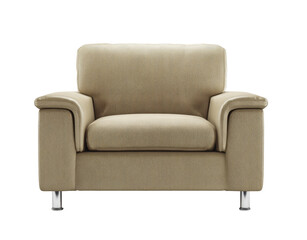 Fototapeta premium beige armchair isolated on white background
