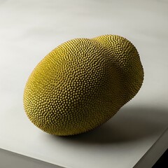 single jackfruit on light surface background
