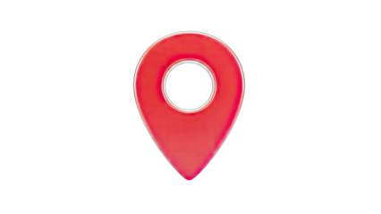 Red Location Pin Icon on White Background