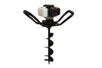 Gas powered earth auger for ground drilling