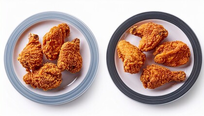 wings on the plate with white background 