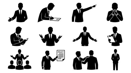 People Reading and Using Laptops in Seated Positions Vector Silhouettes