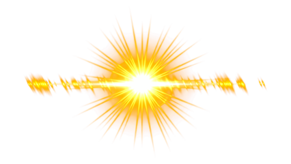 Golden Sunburst with Horizontal Lens Flare Effect
