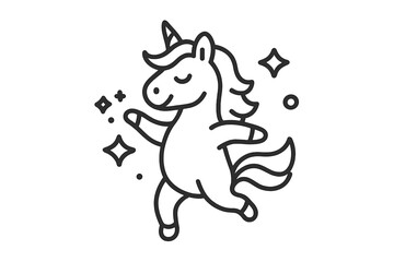 Fototapeta premium Cute unicorn with sparkles on a gradient background