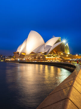January 6, 2019: Sydney opera house at night. this building is one of the world's most instantly recognisable and iconic buildings