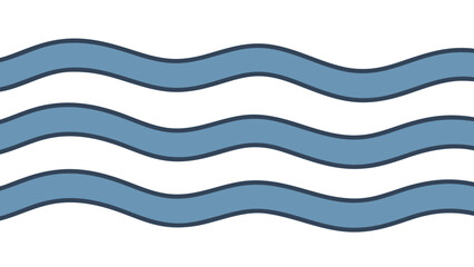 Abstract Blue Wavy Lines on White Background