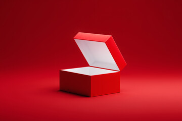 The red open box is on the red background