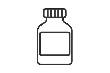 Obraz premium Outline of a medicine bottle with a label area