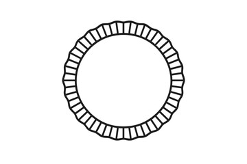 Abstract round dark grey shape with serrated edge