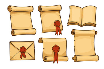 Vintage Scrolls, Envelope, and Open Book Collection