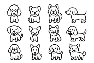 Fototapeta premium Cute Dog Icons