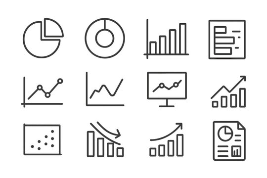 Collection of financial chart icons