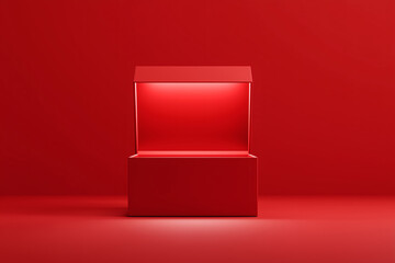 The red open box is on the red background