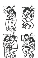 Fototapeta premium Couple sleeping in different positions