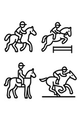 Fototapeta premium Equestrian Horse Riding Icons Set