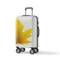 Natural Themed Travel Suitcase on white background