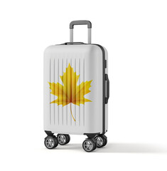 Natural Themed Travel Suitcase on white background