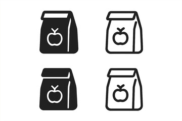 Fototapeta premium Four lunch bag icons on a gradient background