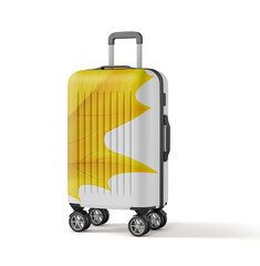 Natural Themed Travel Suitcase on white background