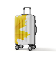 Natural Themed Travel Suitcase on white background