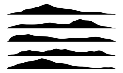 minimal mountain silhouettes forming abstract landscape shapes in clean editable vector format