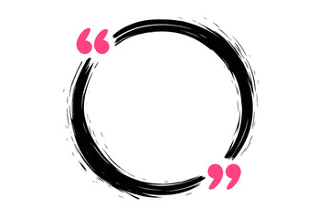 Abstract Circle Frame with Glowing Quotation Marks