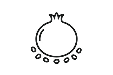Pomegranate icon on dark background