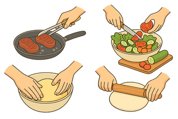 Four stages of food preparation