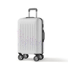 Modern Suitcase with Digital Circuit Pattern