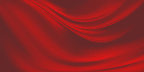 visual representation of elegantly flowing red fabric with a smooth, glossy surface texture. Used as a background for movie poster designs, romantic book covers, or luxury goods websites.