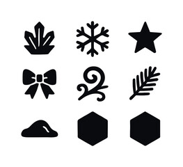 Obraz premium Snowy Wildlife Icons. Snowy feeder wildlife icons. Filled icon set of snowy feeder wildlife icons: bird