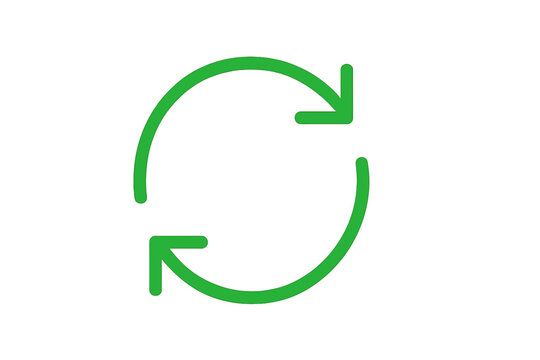 Green refresh icon with glowing effect