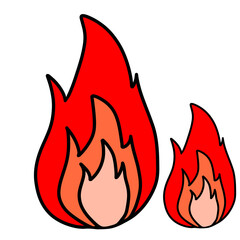 Simple flame illustration炎 シンプル イラスト