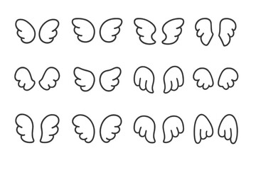Collection of stylized angel wings