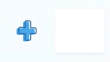 Fototapeta premium Blue Medical Cross Symbol on White Background.