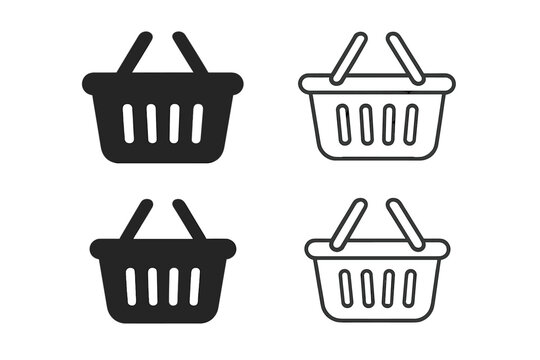 Shopping basket icons on a gradient background