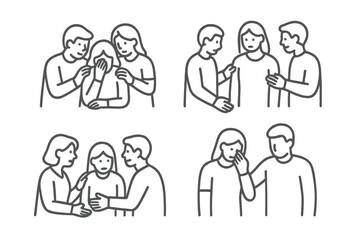 Naklejka premium People comforting each other with empathy