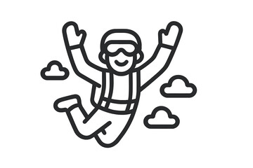 Skydiver Falling with Arms Raised Icon
