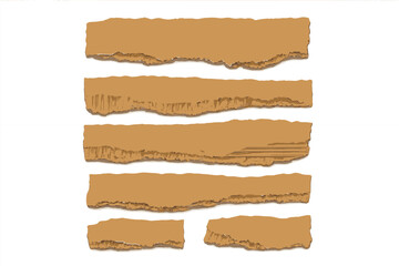 Fototapeta premium Torn Cardboard Pieces Overlay on Gradient Background