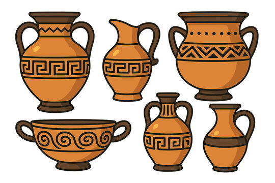 Collection of ancient Greek pottery designs