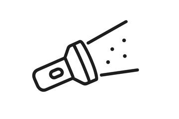 Flashlight icon with light beams and dots on a gradient background