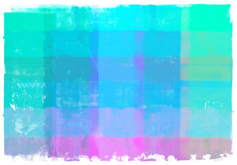 手描きローラーの重ね塗り、おしゃれなチェックアート