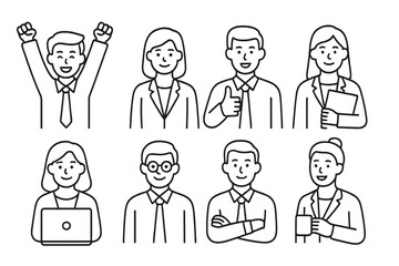 Teamwork and success characters collection