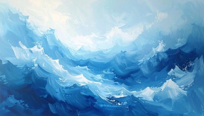 Abstract Ocean Waves - A Captivating Artistic Depiction of Waters Movement and Texture.